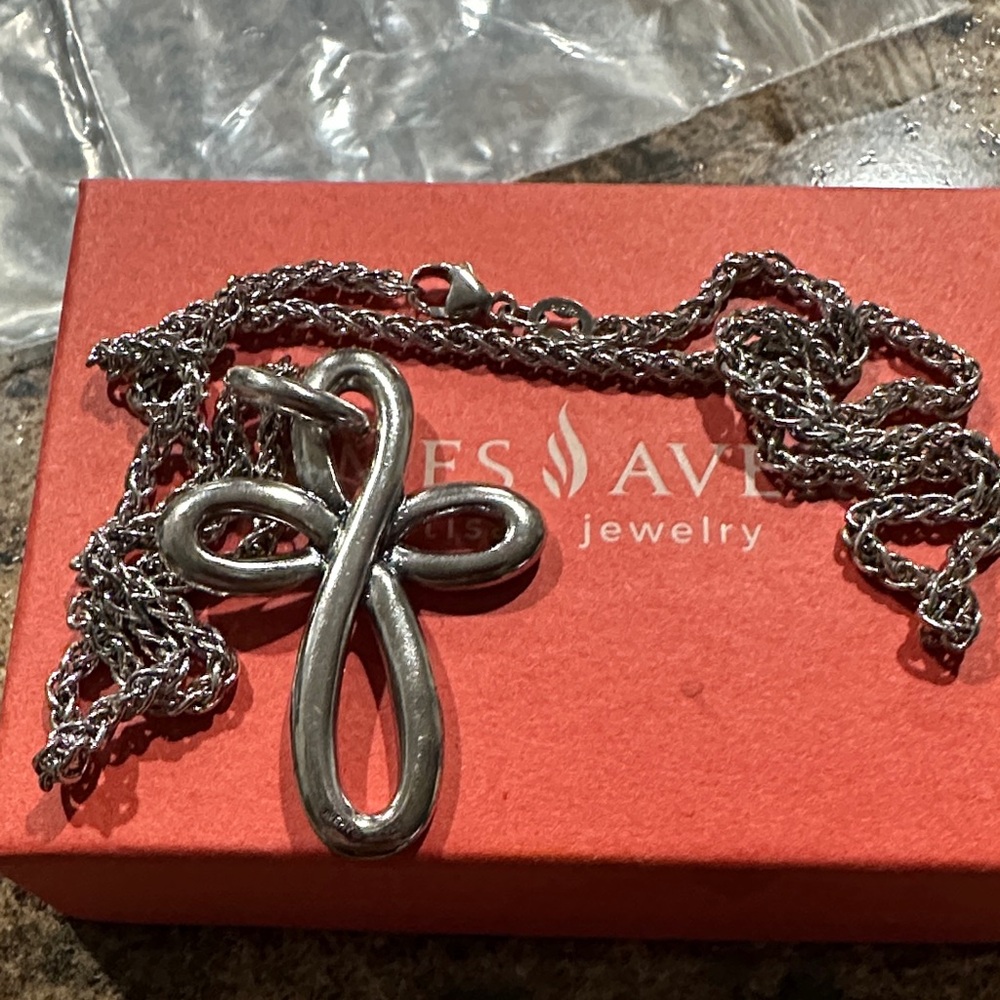 James Avery Eternal Ribbon Cross with Necklace